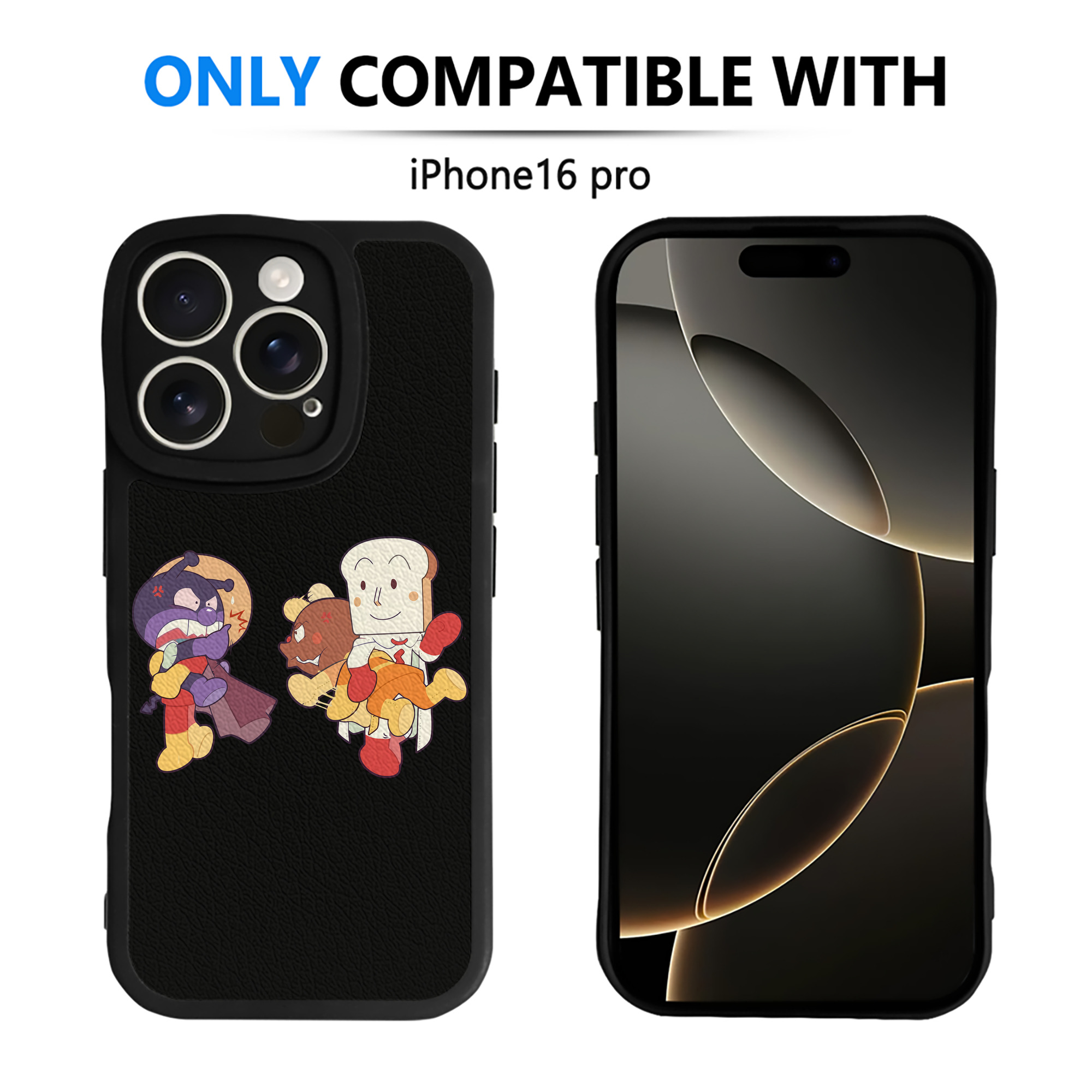 （画像用） アンパンマン Anpanman 【iPhone 16シリーズ対応】シリコンスマホケース（レザー調） 材質：シリコン
